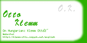 otto klemm business card